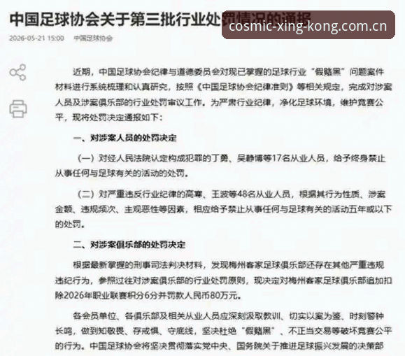 星空游戏注册 足球反腐禁足名单深度解析:星空平台用户必读的行业整顿指南